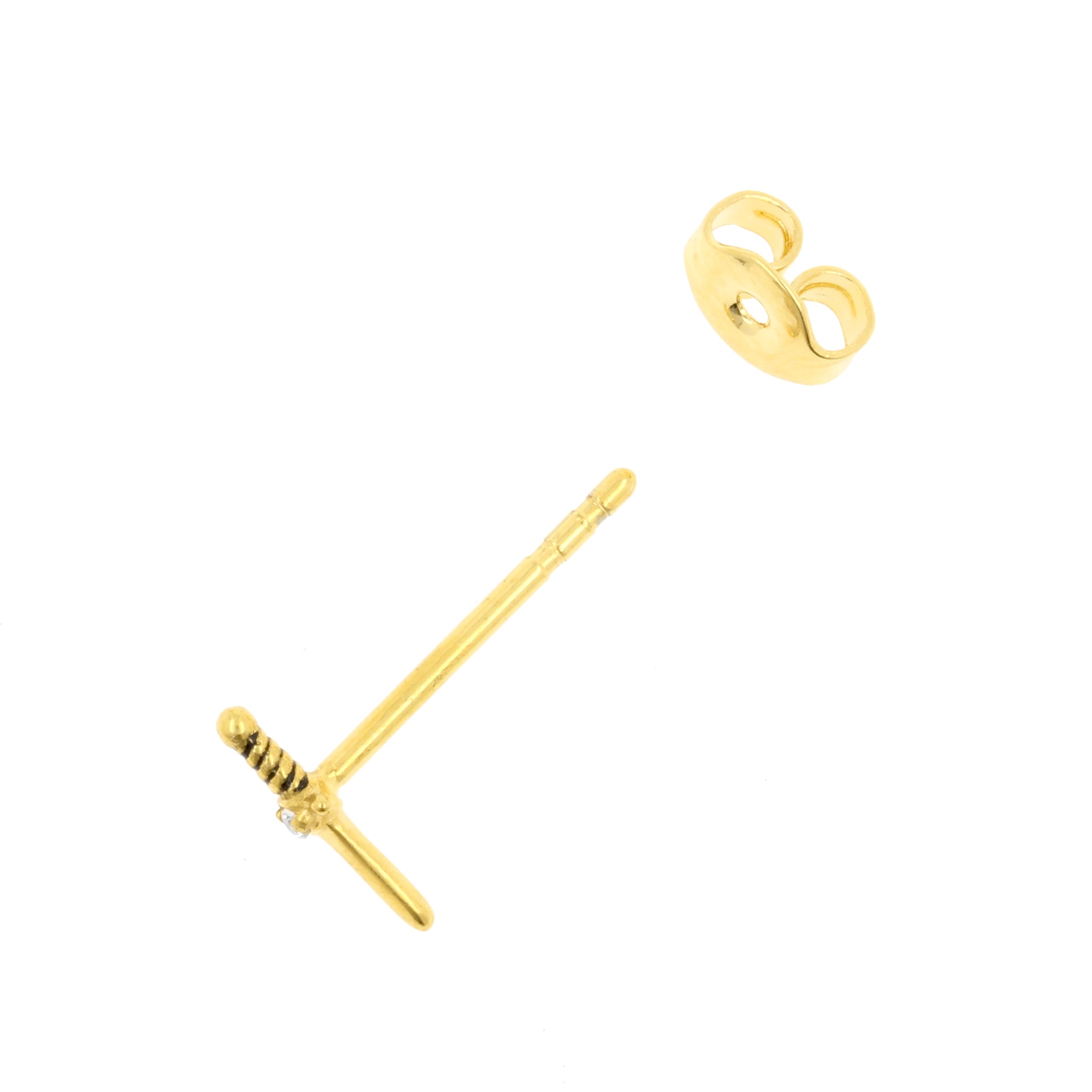 Chirurgisch Stalen Oorstekers - Zirkonia Dagger Goud