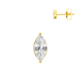 Chirurgische Stahl Ohrstecker mit Zirkonia Princess Gold