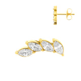 Chirurgische Edelstahl-Ohrstecker mit Zirkonia-Wing Gold