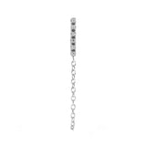Chirurgische Stahl Ohrstecker mit Zirkonia-Bar und Chain Jacket Silber