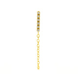 Chirurgische Edelstahl Ohrstecker mit Zirkonia-Bar und Ketten-Jacket Gold