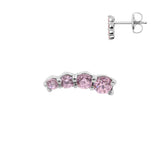 Chirurgische Stahl Ohrstecker mit Steinchen Pink