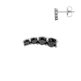 Chirurgenstahl Ohrstecker mit Steinchen Schwarz
