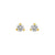Chirurgisch Staal Oorbel Studs - Ronde Zirkonia Goud