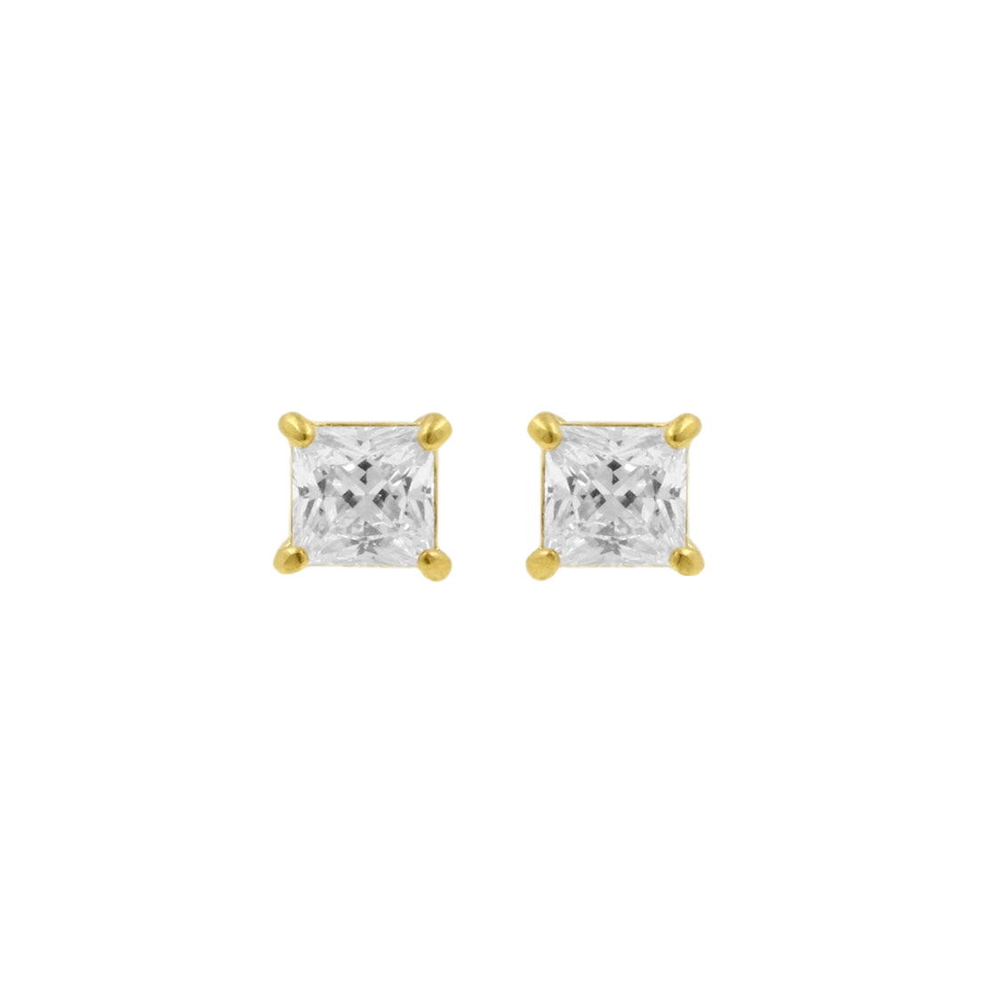 Chirurgisch Staal Oorbel Studs - Princess Zirkonia Goud