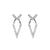 Chirurgisch Staal Zirkonia Oorbel Studs V-vormig met Jacket Zilver