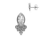 Chirurgische Edelstahl-Ohrstecker mit Marquise-Zirkonia und Trinity-Dots Silber