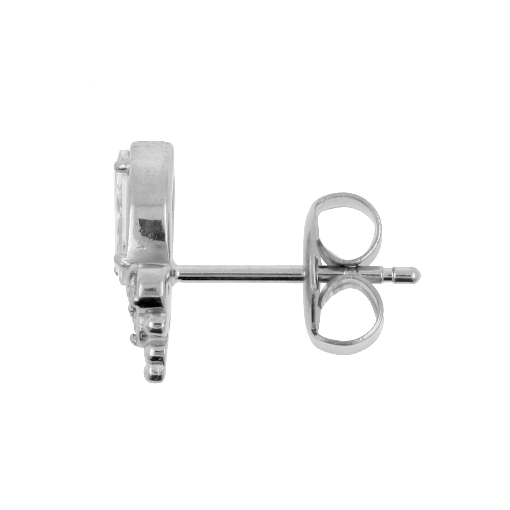 Chirurgisch Stalen Oorstekers Met Marquise Zirkonia En Trinity Dots Zilver