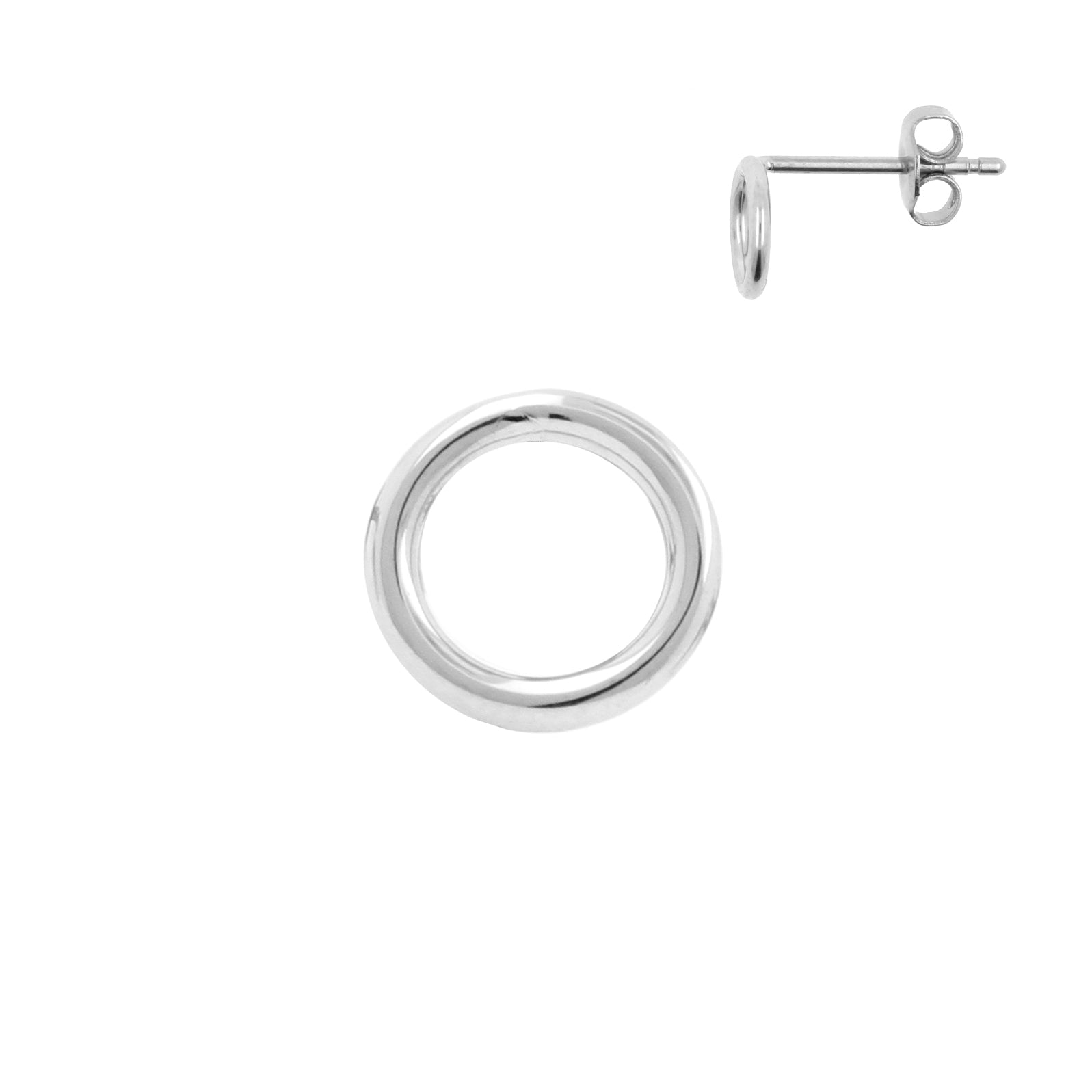 Chirurgisch Stalen Oorstekers Met Cirkel Design Zilver