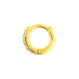Chirurgische Edelstahl-Click-Hoop-Ohrringe mit Zirkonia Gold