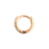 Chirurgische Edelstahl-Click-Creolen mit Zirkonia Roségold