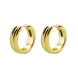 Chirurgischer Stahl Click Hoop Ohrringe – Gestreift – Gold
