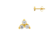 Chirurgische Stahl-Trinity-Ohrstecker – 4 mm Gold