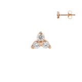 Chirurgische Stahl Trinity Ohrstecker – 4 mm Roségold