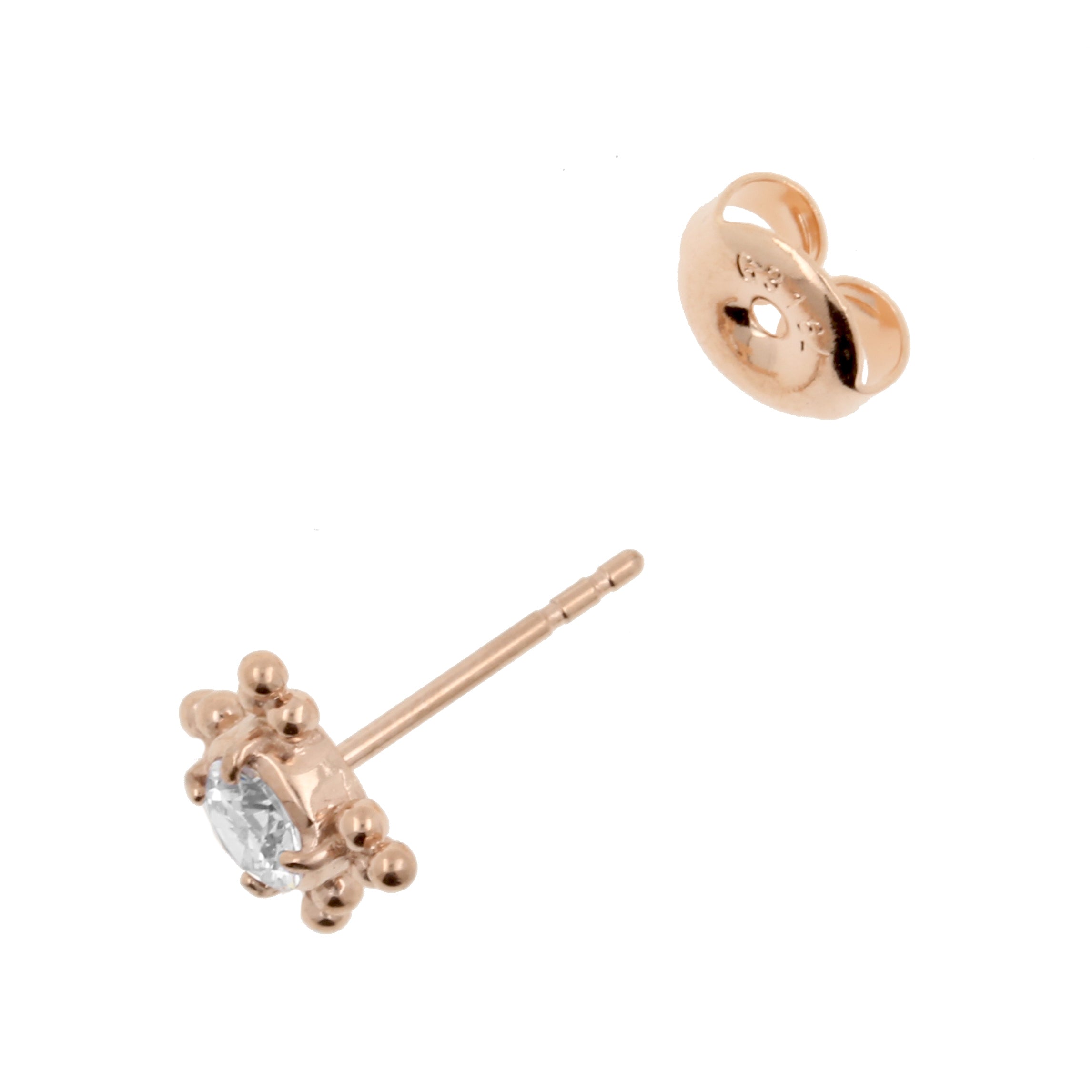 Chirurgisch Stalen Zirkonia Cluster Oorstekers Rose Goud
