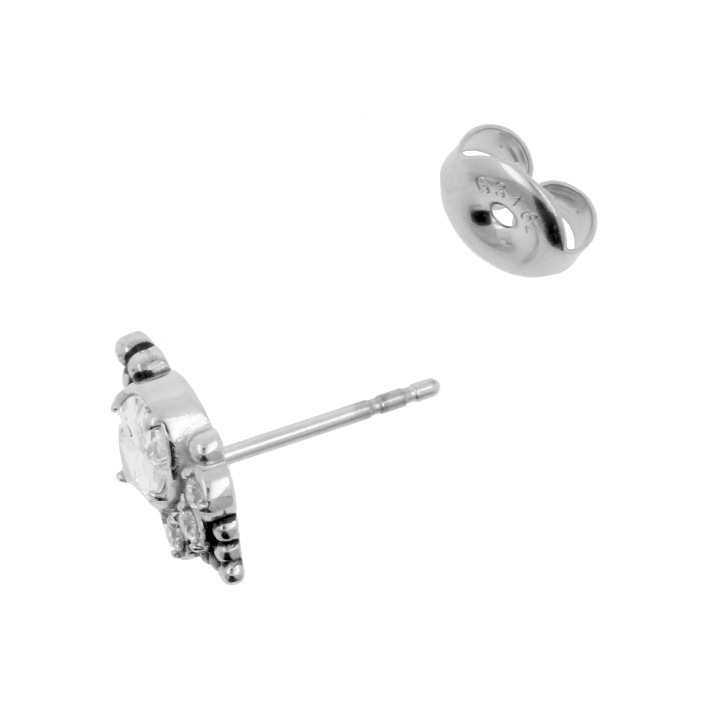 Chirurgisch Stalen Zirkonia Cluster Oorstekers Zilver