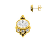 Chirurgische Edelstahl Ohrstecker mit Zirkonia-Cluster Gold