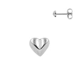Chirurgische Stahlohrstecker - Herz Silber
