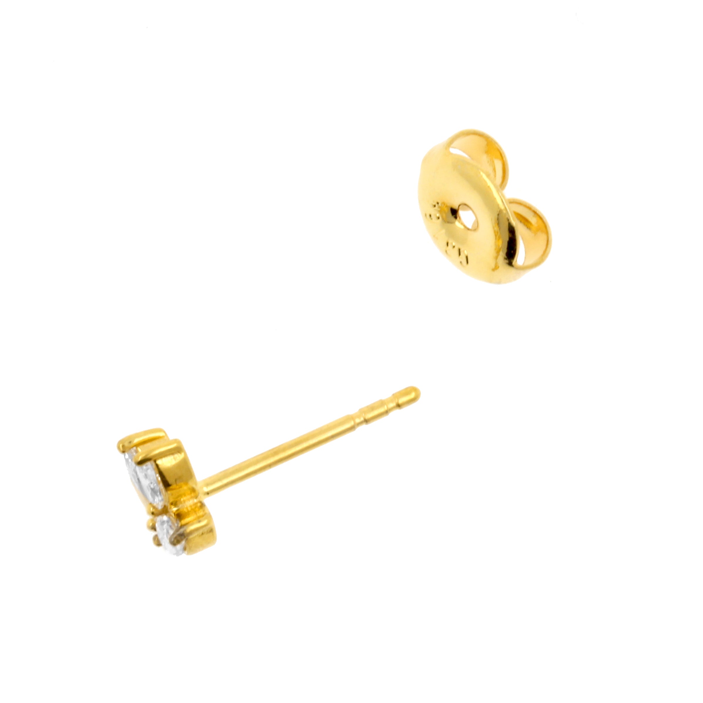 Chirurgisch Stalen Oorstekers - Marquise Zirkonia Cluster Goud
