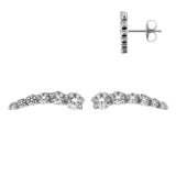 Chirurgische Edelstahl-Ohrstecker mit Steinchen Silber