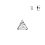 Chirurgische Edelstahl-Ohrstecker mit dreieckigem Zirkonia Silber