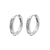 Surgical Steel Click Hoop Earrings - Zirconia Rectangle - Silver