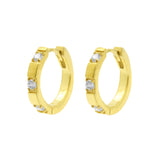 Chirurgische Stahl Click-Creolen mit quadratischem Zirkonia Gold