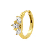 Chirurgenstahl Click-Hoop-Ohrringe mit Marquise-Zirkonia Gold