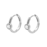 Chirurgische Stahl Click Hoop Ohrringe - Zirkonia Vintage - Silber