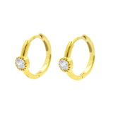 Chirurgischer Stahl Click Hoop Ohrringe - Zirkonia Vintage - Gold