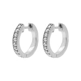 Chirurgische Edelstahl-Creolen mit Zirkonia Silber