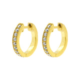 Chirurgische Stahl-Click-Hoop-Ohrringe – Zirkonia – Gold