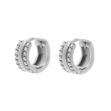 Chirurgischer Stahl Click-Creolen mit Zirkonia-Besatz Silber