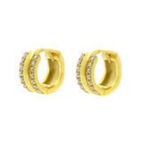 Chirurgischer Stahl Click Hoop Ohrringe - Zirkonia Armreif - Gold