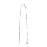 Ohr-Threader aus chirurgischem Stahl mit Zirkonia, Silber