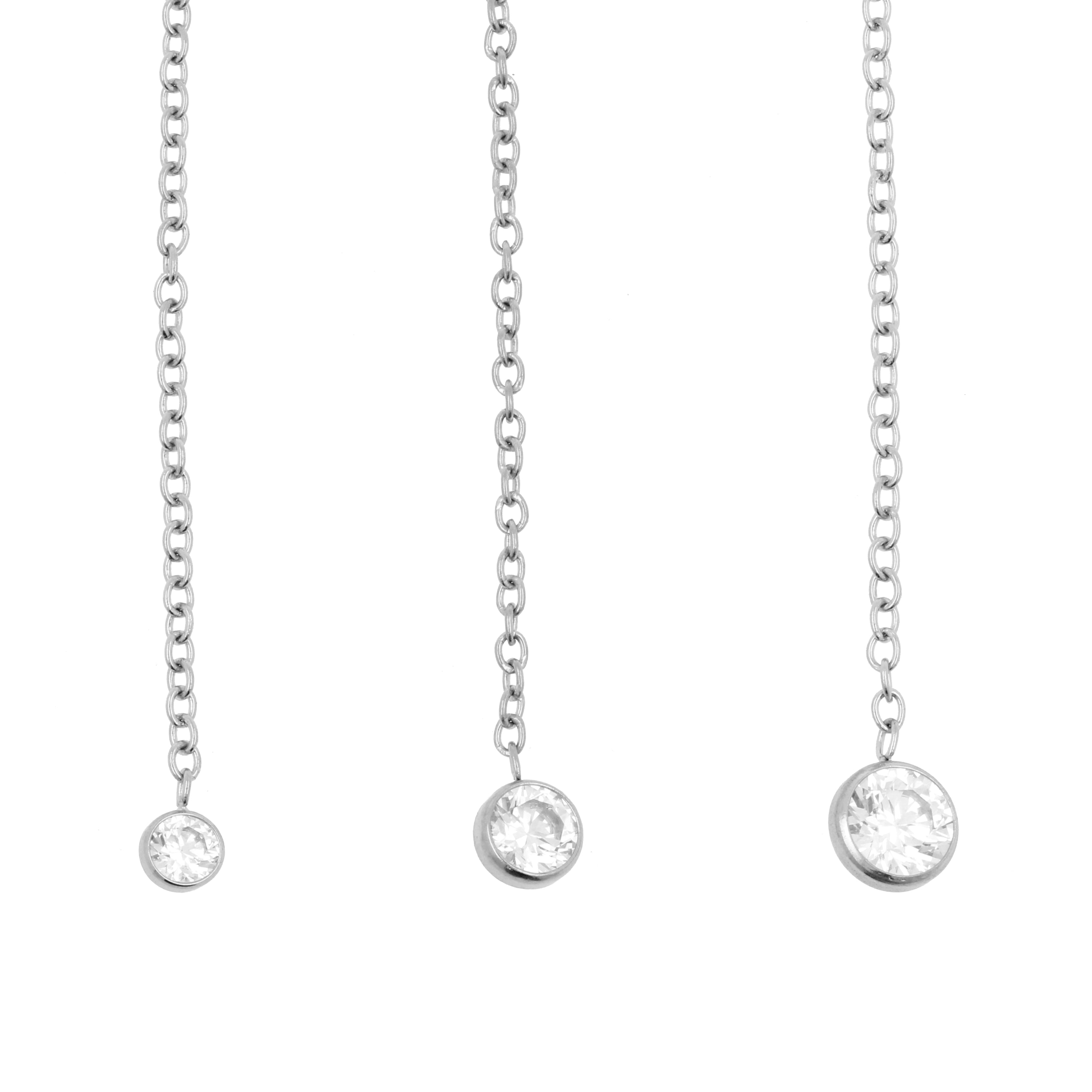 Chirurgisch Stalen Oor Threader - Zirkonia Zilver