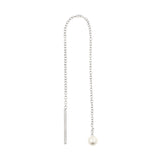 Chirurgischer Edelstahl Ohr-Threader - Perle Silber