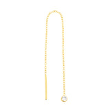 Chirurgischer Stahl Ohr-Threader mit Zirkonia Gold