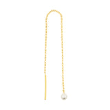 Ohr-Threader aus chirurgischem Stahl mit Perle Gold