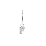 925 Silber Alphabet Buchstabe Ohrring - F Silber