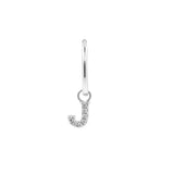925 Silber Alphabet Buchstabe Ohrring - J Silber