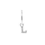 925 Silber Alphabet Buchstabe Ohrring - L Silber