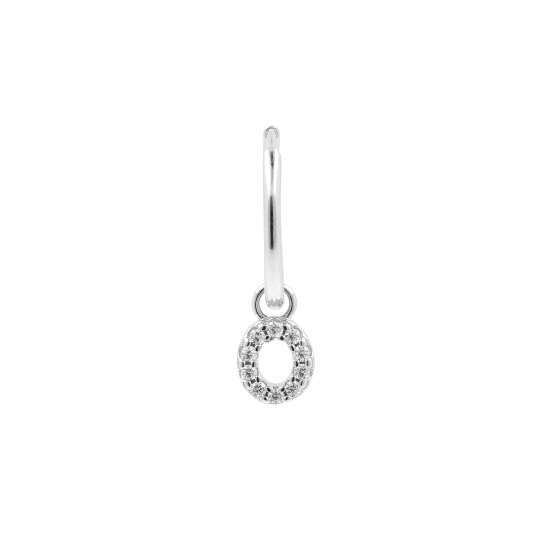 925 Zilver Alfabet Letter Oorbel - O  Zilver