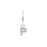 925 Silber Alphabet Buchstabe Ohrring - P Silber