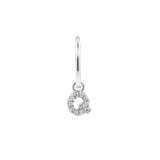 925 Silber Alphabet Ohrring - Q Silber
