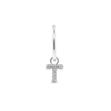 925 Silber Alphabet Ohrring - T Silber