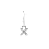 925 Silber Alphabet Buchstabe Ohrring - X Silber