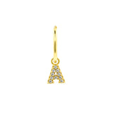925 Silber Alphabet Buchstabe Ohrring - A Gold