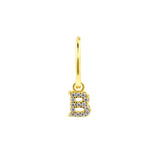 925 Silber Alphabet Buchstaben-Ohrring - B Gold