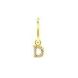 925 Silber-Alphabet-Buchstaben-Ohrring - D Gold